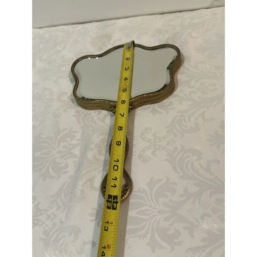 Vintage French Hand Held Courting Mirror jasperware Wedgwood-Style Medallion
